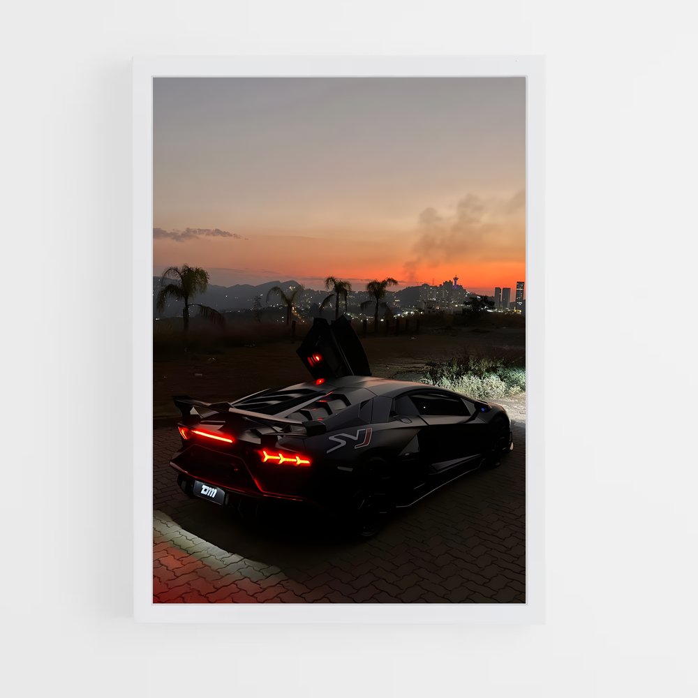 Poster Asphalt Noir – affiche Lamborghini (vue 3)